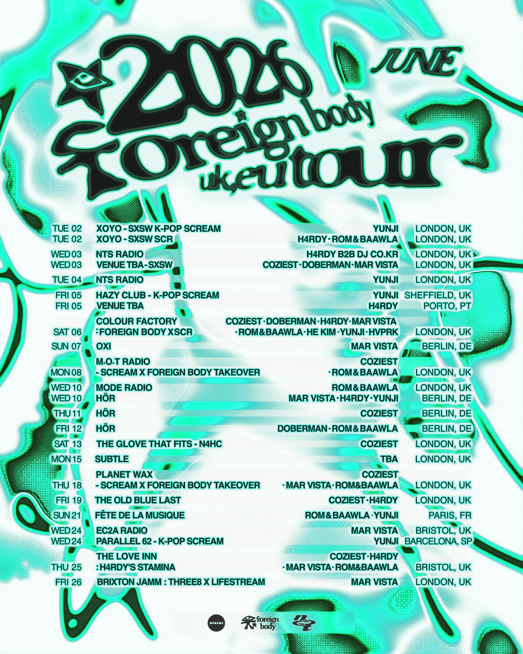 UK / EU Tour 2026 poster